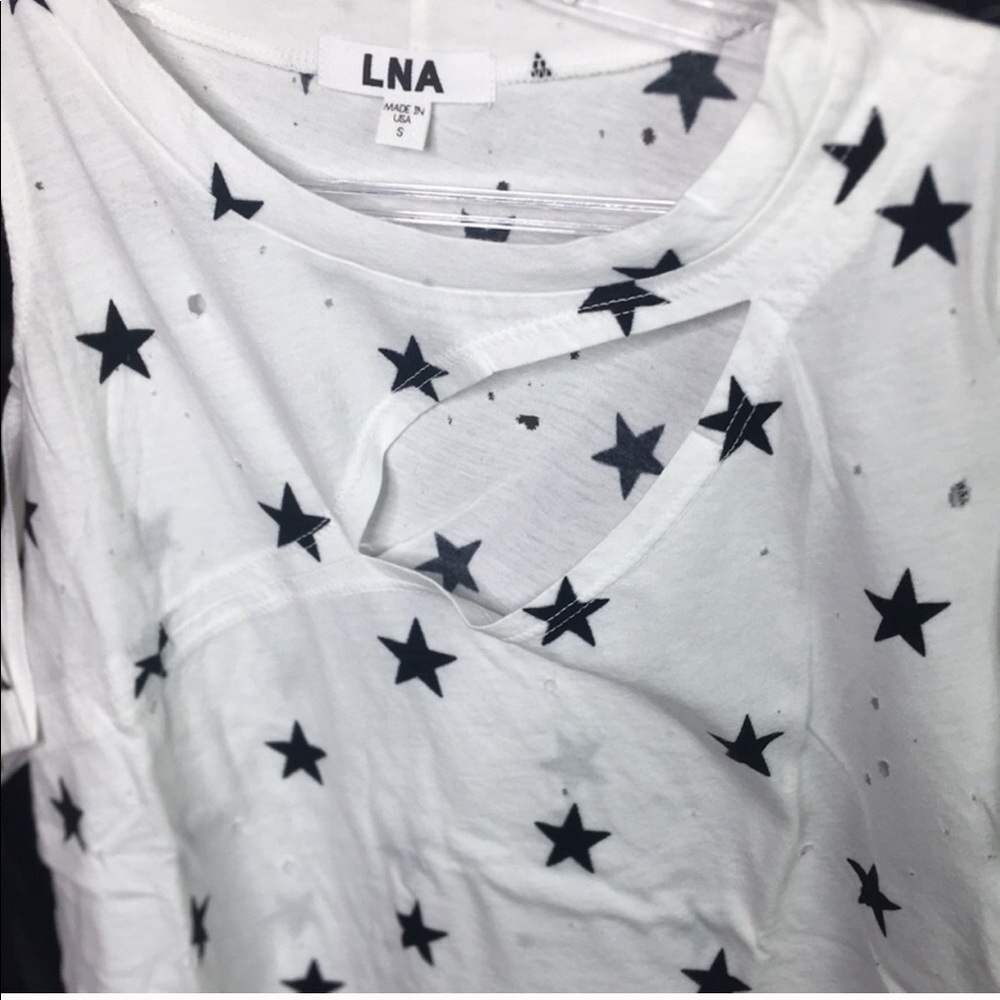 LNA cold shoulder star tee shirt - Picture 2 of 3